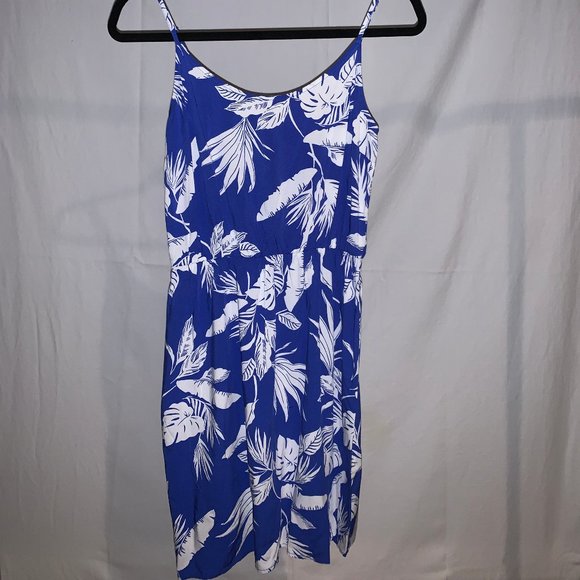 navy blue and white sundress